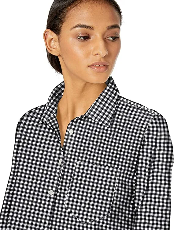 Black Rust Dots Women's Classic-Fit Long-Sleeve Button-Down Poplin Shirt - AE Store