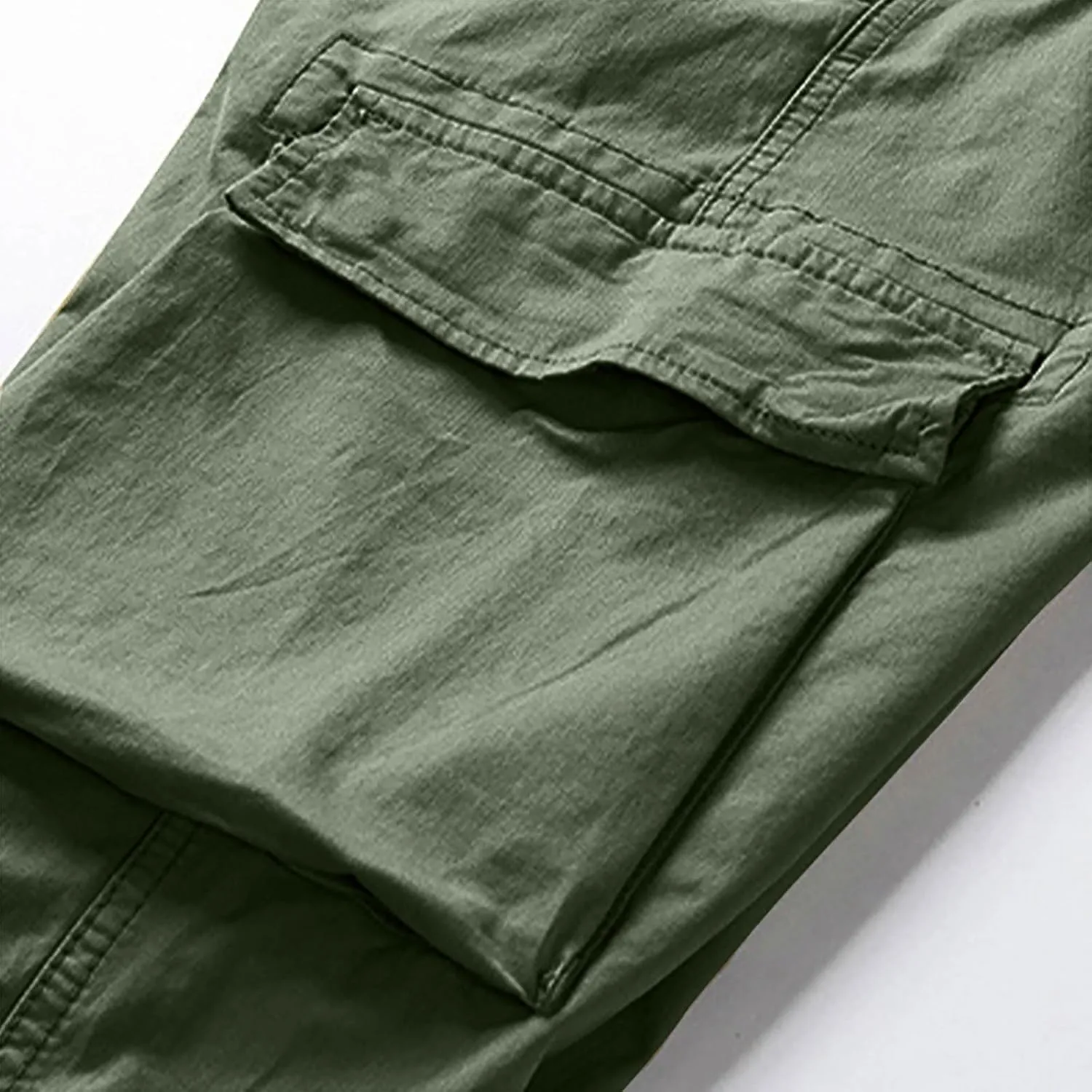 Casual Cargo Pants for Men Drawstring Elastic Waist Athletic Tapered Pants Outdoor Sports Joggers with Multi Pockets