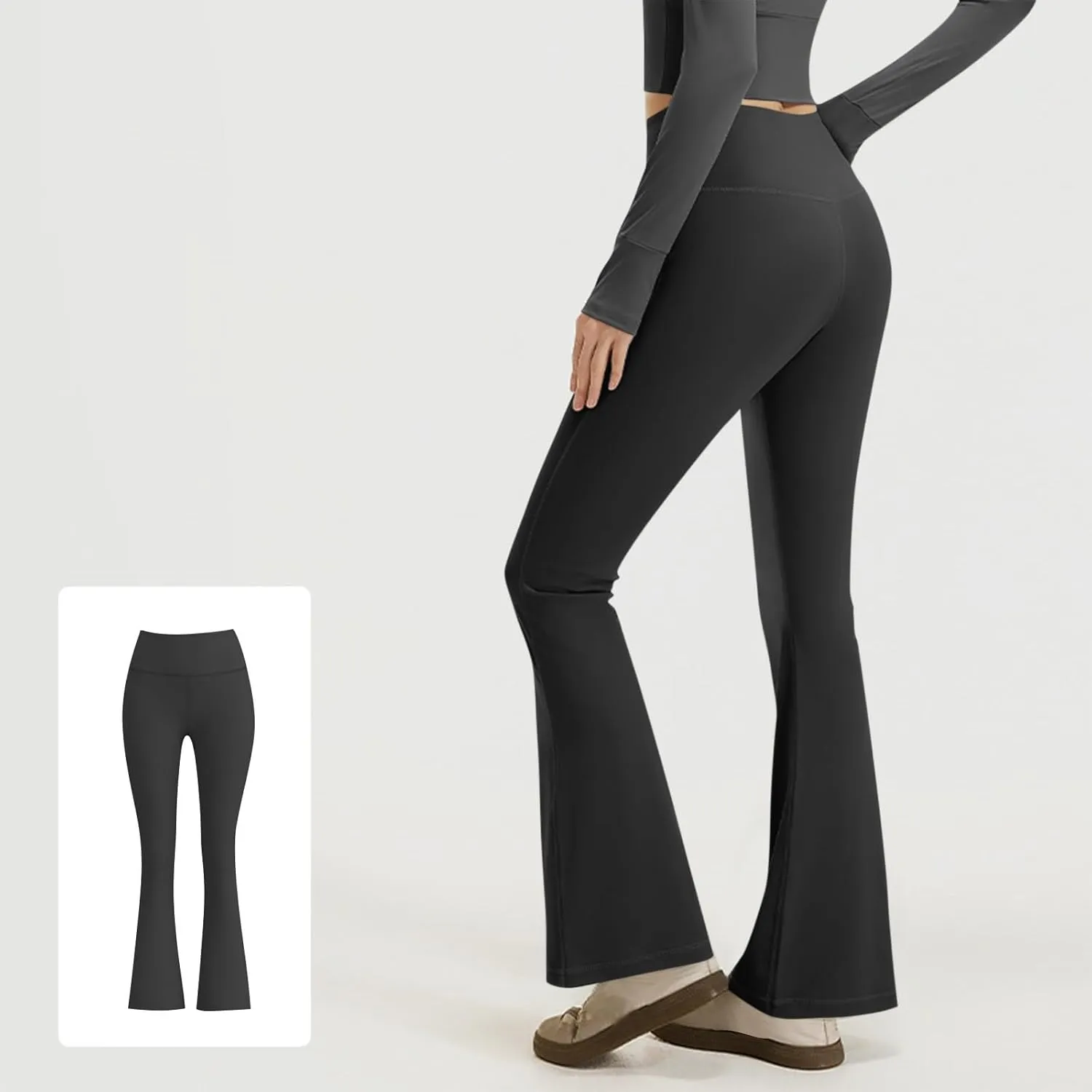 Flare Leggings for Women Tummy Control High Waisted Compression Workout Leggings Stretchy Wide Leg Yoga Work Pants