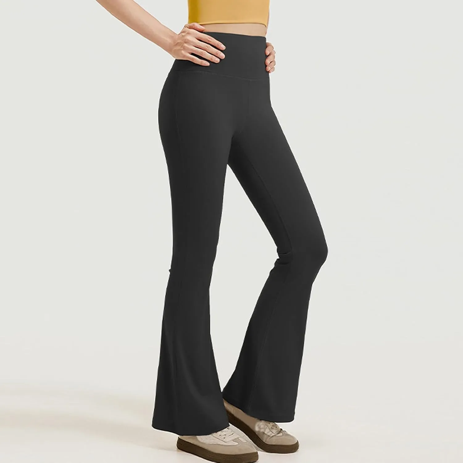 Flare Leggings for Women Tummy Control High Waisted Compression Workout Leggings Stretchy Wide Leg Yoga Work Pants