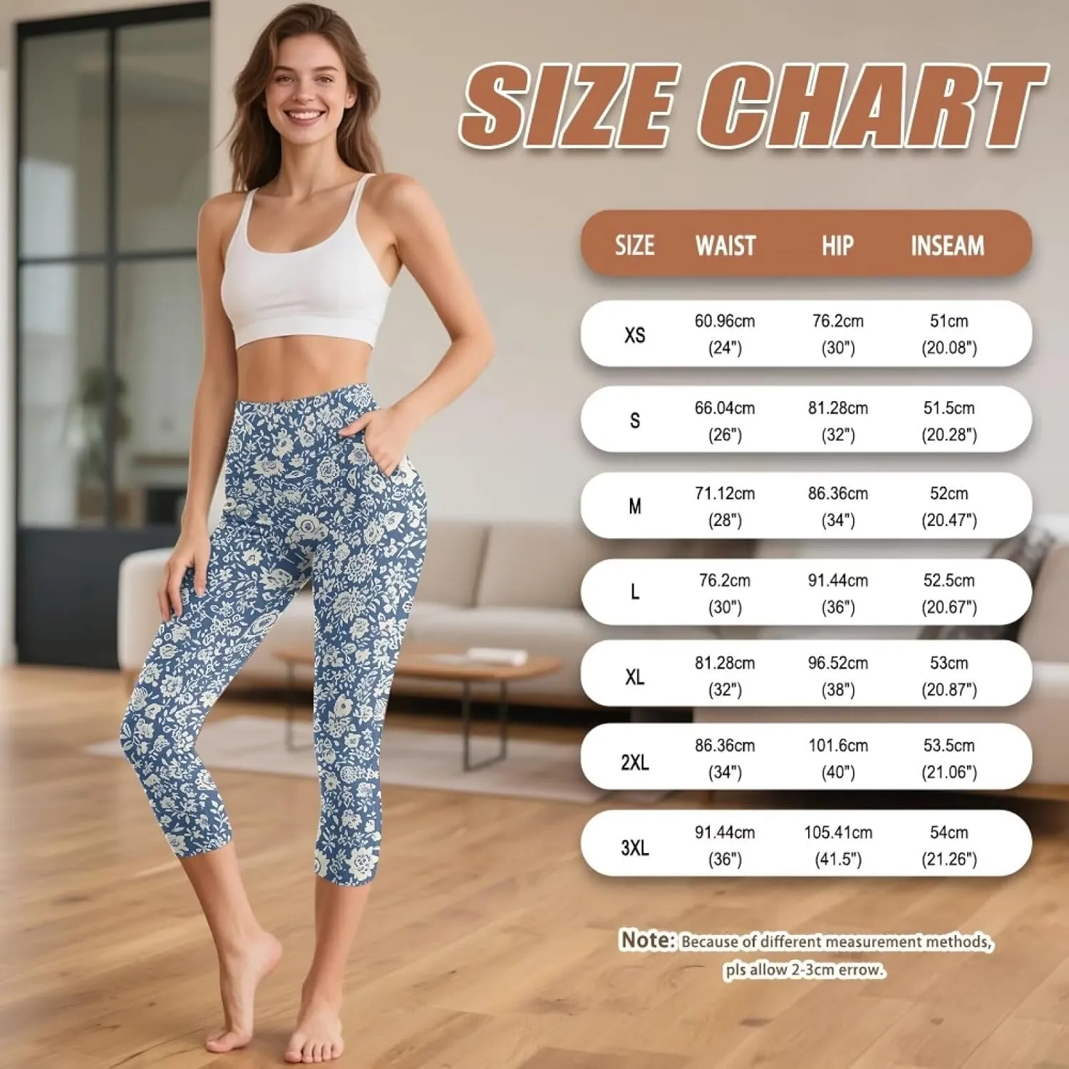 Galaxy High Waisted Capri Leggings for Women, Lotus Mandala Tummy Control Yoga Pants Butterfly Stretchy Leggings