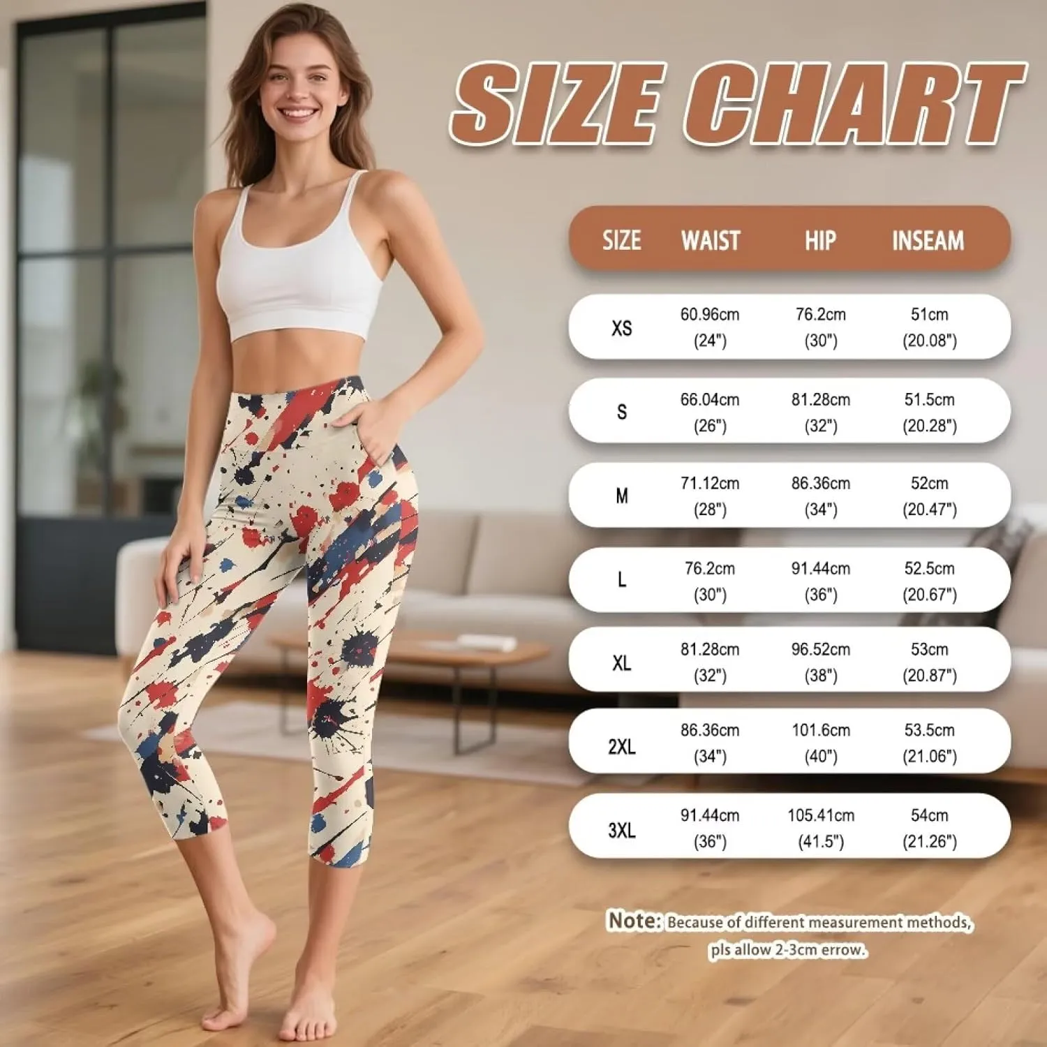Galaxy High Waisted Capri Leggings for Women, Lotus Mandala Tummy Control Yoga Pants Butterfly Stretchy Leggings