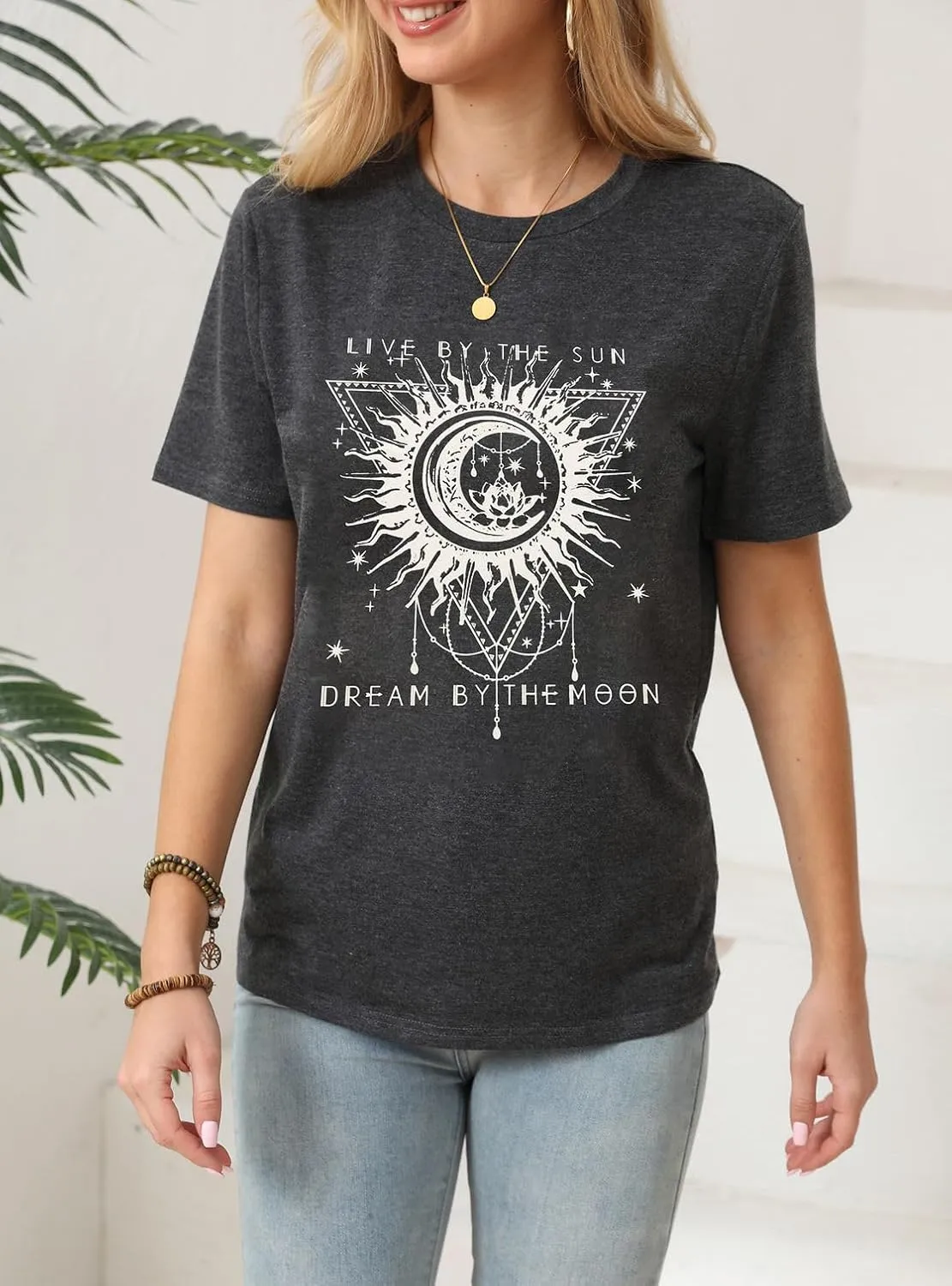 IRISGOD Womens Graphic Tees Casual Summer Short Sleeve Vintage T Shirts Tops