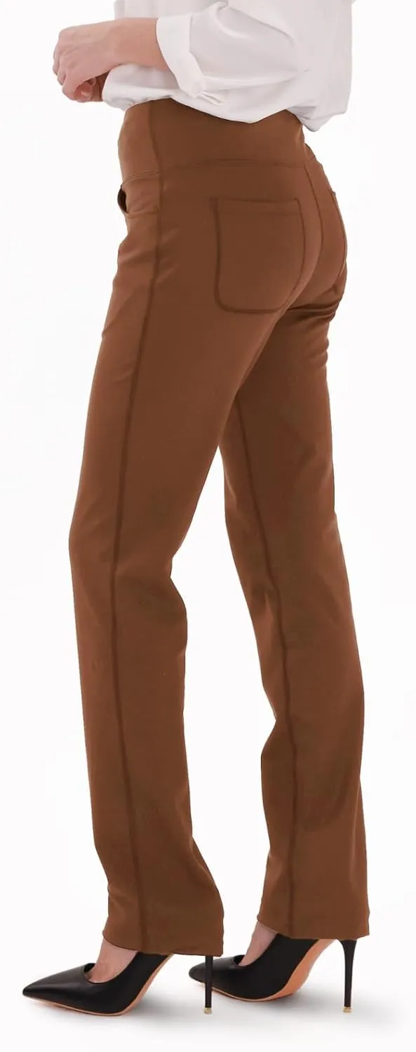 Safort Women's Yoga Pants Straight Leg Yoga Dress Pants 28"/30"/32"/34" Long Tall Inseam Stretch Slacks Pocket for Workout