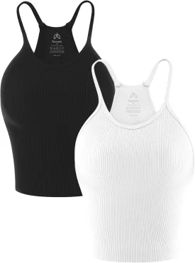Sunzel Free to Be Tank, Crop Ribbed Tank Tops Seamless Racerback Camisoles No pad Camis Cropped Workout Gym Yoga