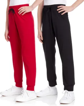 Sweet Hearts Girls' Fleece Sweatpants - 2 Pack Super Soft Athletic Performance Jogger Pants: Made in USA (7-16)