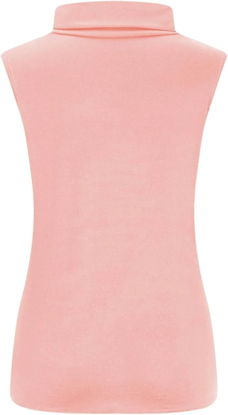 TANGNADE Sleeveless Turtlenecks for Women Tunic Plus Size Mock Neck Soft Tank Tops Basic Stretch Slim Fit Undershirts