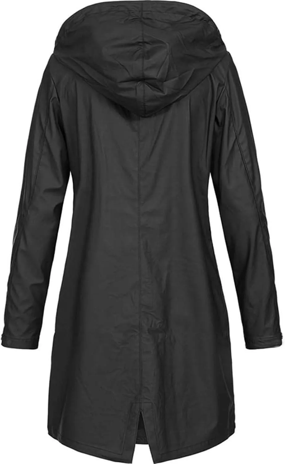 Trench Coats for Women Waterproof Long Hooded Rain Jackets Lightweight Button Down Workout Windbreaker with Pockets