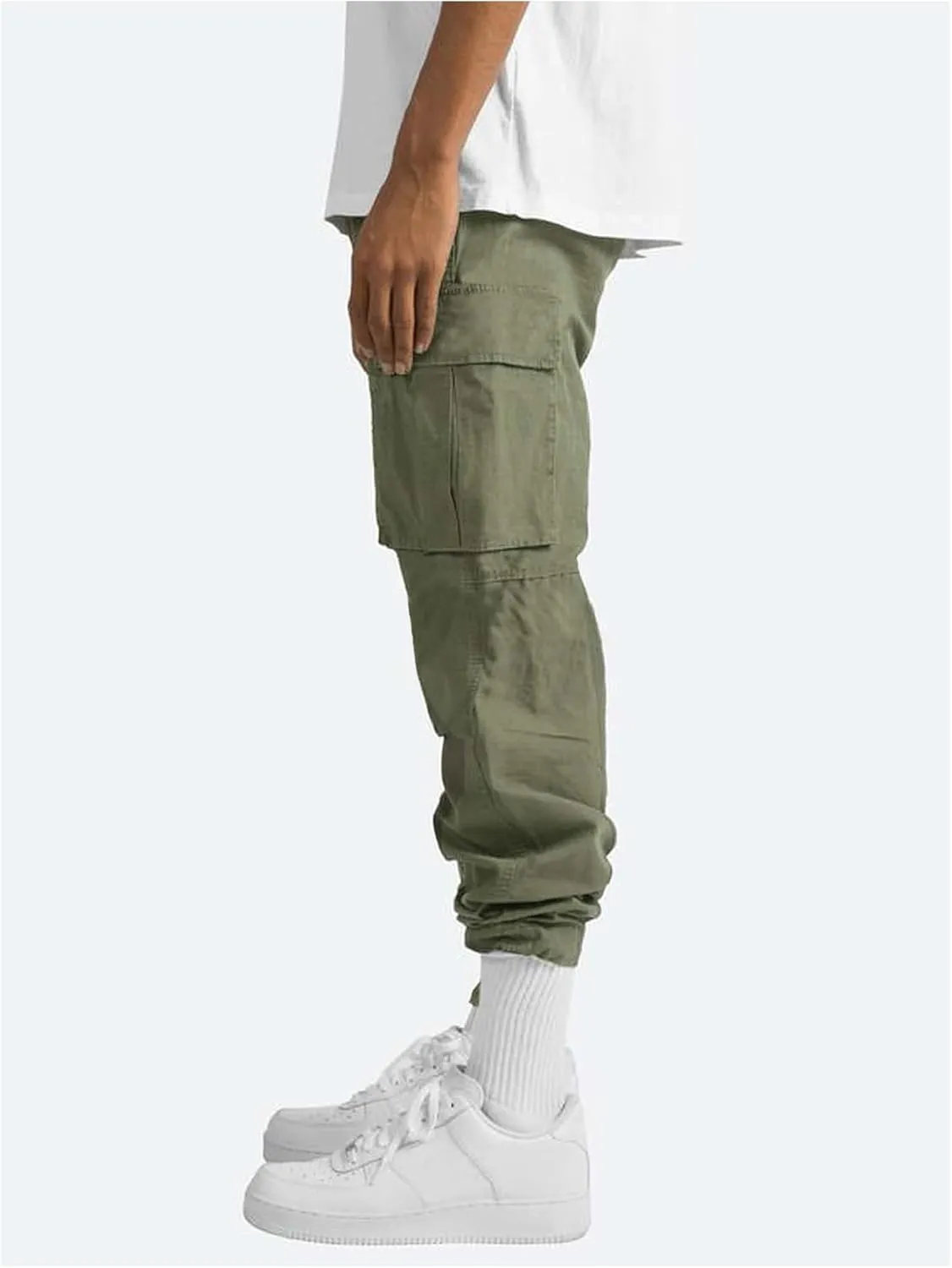 Verdusa Men's Casual Joggers Pant Drawstring Waist Cargo Pants Trousers with Pockets