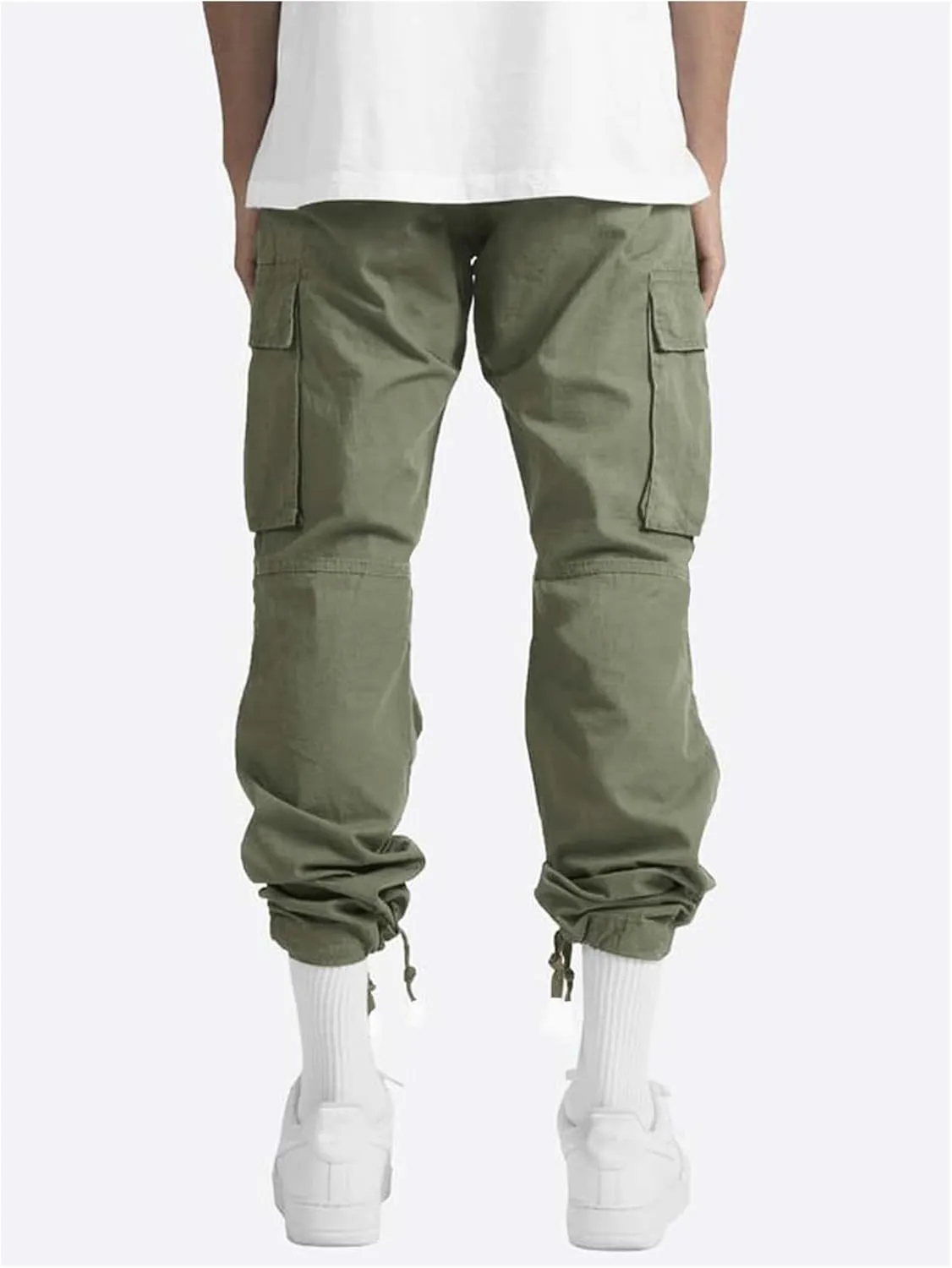 Verdusa Men's Casual Joggers Pant Drawstring Waist Cargo Pants Trousers with Pockets