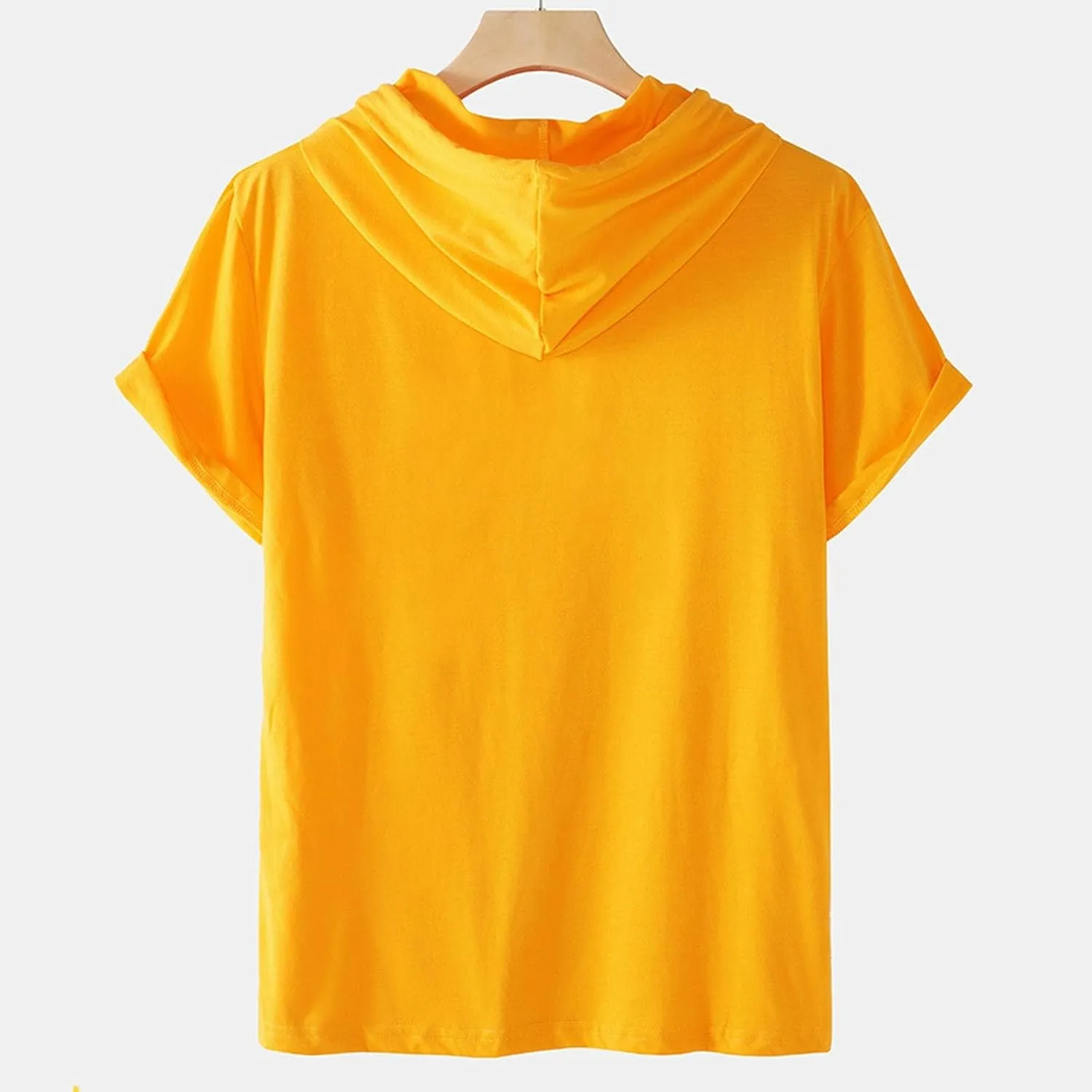 Women Casual Athletic Tops Summer Short Sleeve Hoodie Sweatshirts Spring Drawstring Hooded Pullover Sports Tops