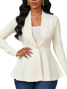 Women Casual Blazers Button Knit Lightweight Business Cardigan Jackets Blazer for Work