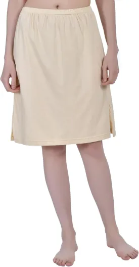 Women's Cotton Knee Length Underdress Side Slit Everyday Layers Half Slip Skirt Pack of 1