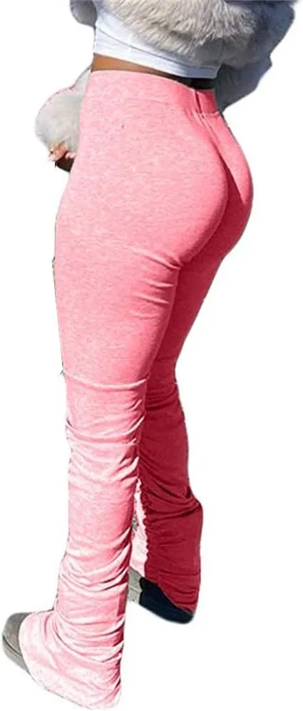 Women's High Waist Long Joggers Workout Active Pants Jogging Yoga Sports Stacked Leggings Sweatpants
