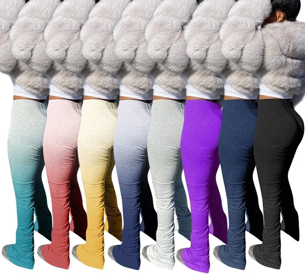 Women's High Waist Long Joggers Workout Active Pants Jogging Yoga Sports Stacked Leggings Sweatpants