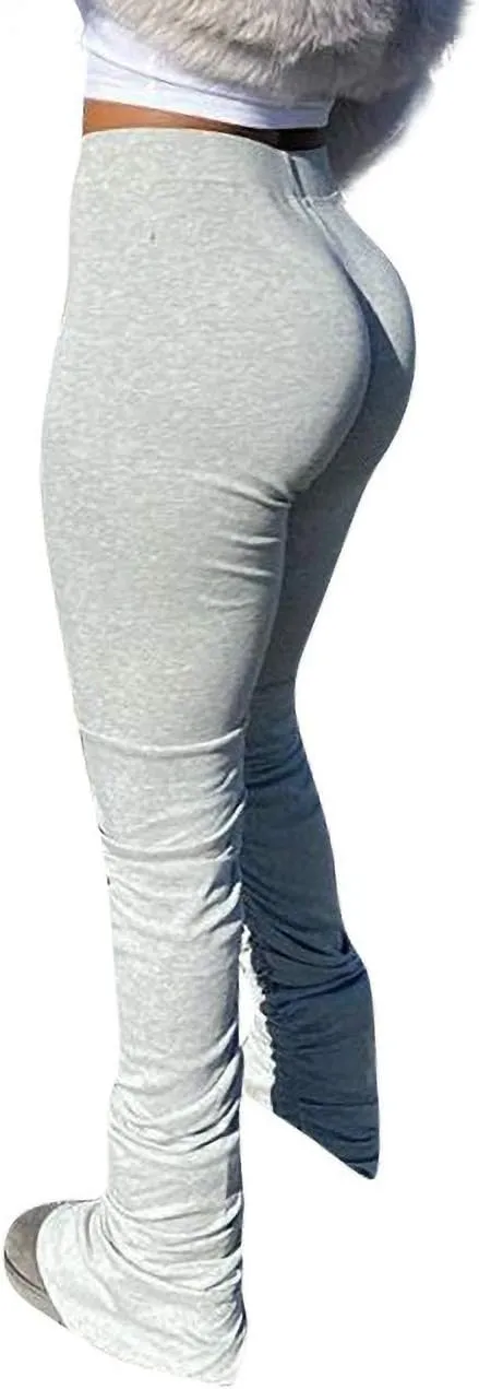 Women's High Waist Long Joggers Workout Active Pants Jogging Yoga Sports Stacked Leggings Sweatpants