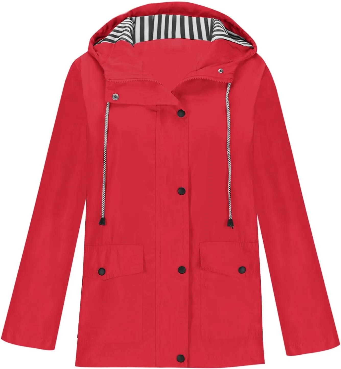 Women's Rain Jacket with Hood Packable Waterproof Rain Coats Oversized Travel Raincoats Windbreaker with Pockets