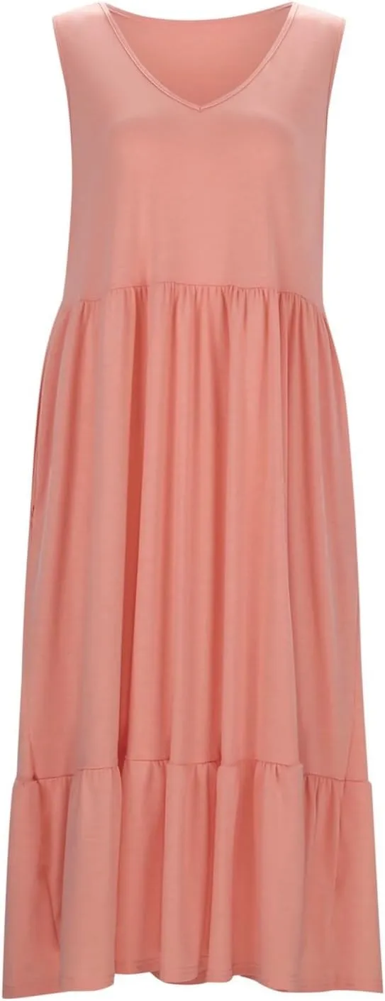 Women's Summer Maxi Casual Dresses 2024 Cold Shoulder V Neck Short Sleeve Dress