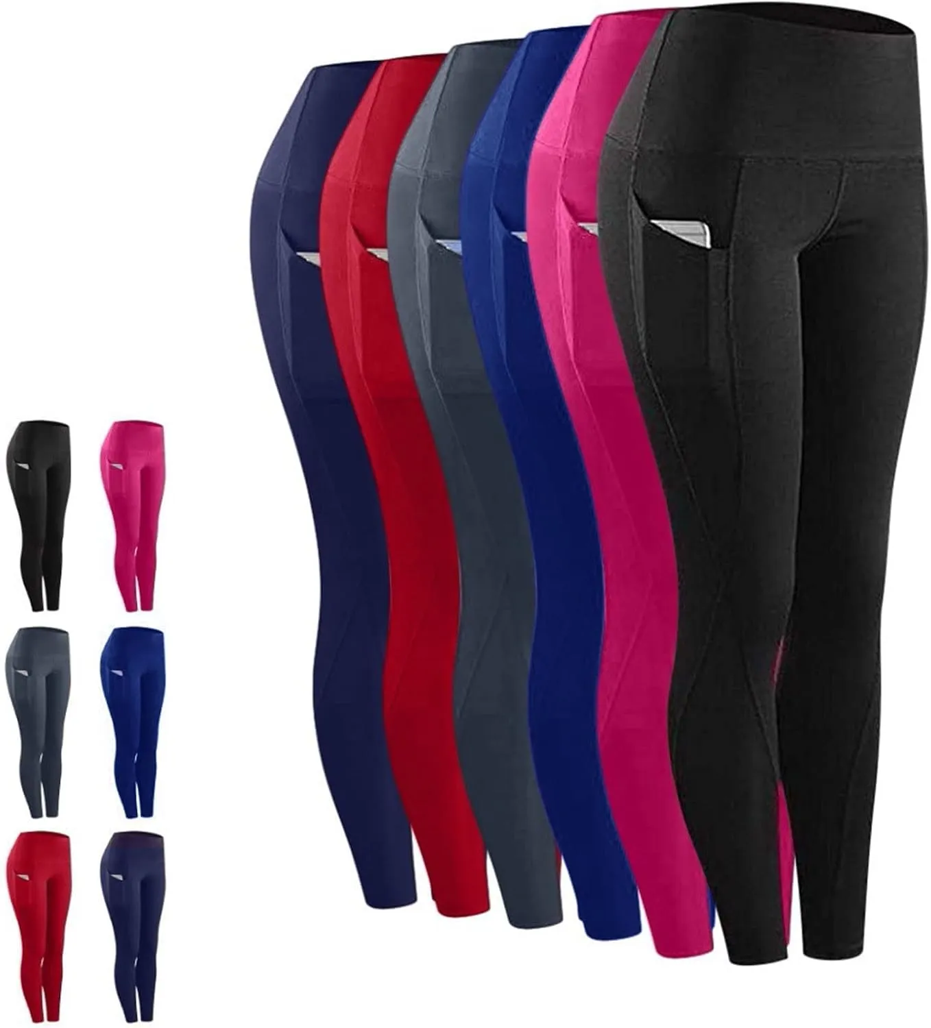 Women's Yoga Pants High Waist Tummy Control Running Leggings Butt Lift Workout Stretch Thermal Leggings with Pocket