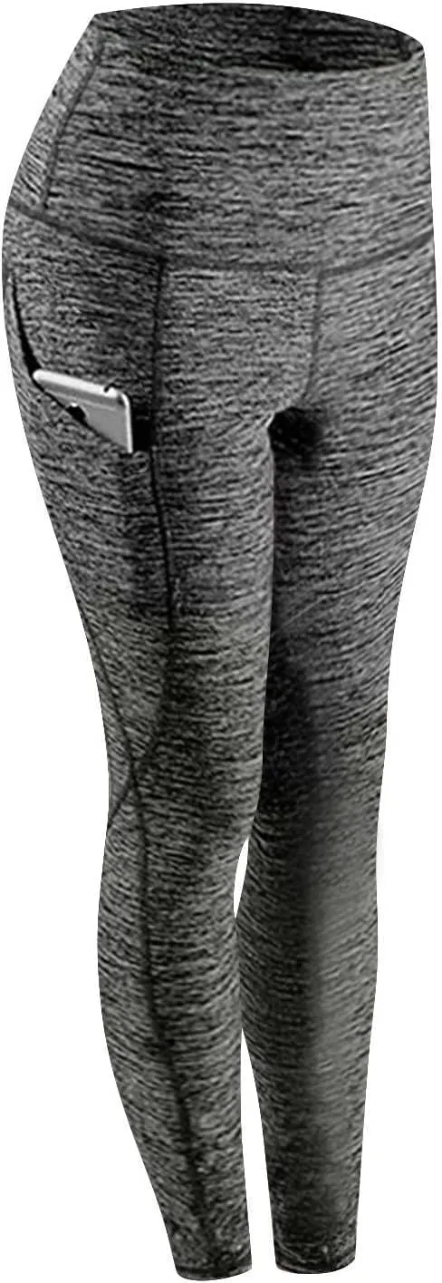 Women's Yoga Pants High Waist Tummy Control Running Leggings Butt Lift Workout Stretch Thermal Leggings with Pocket