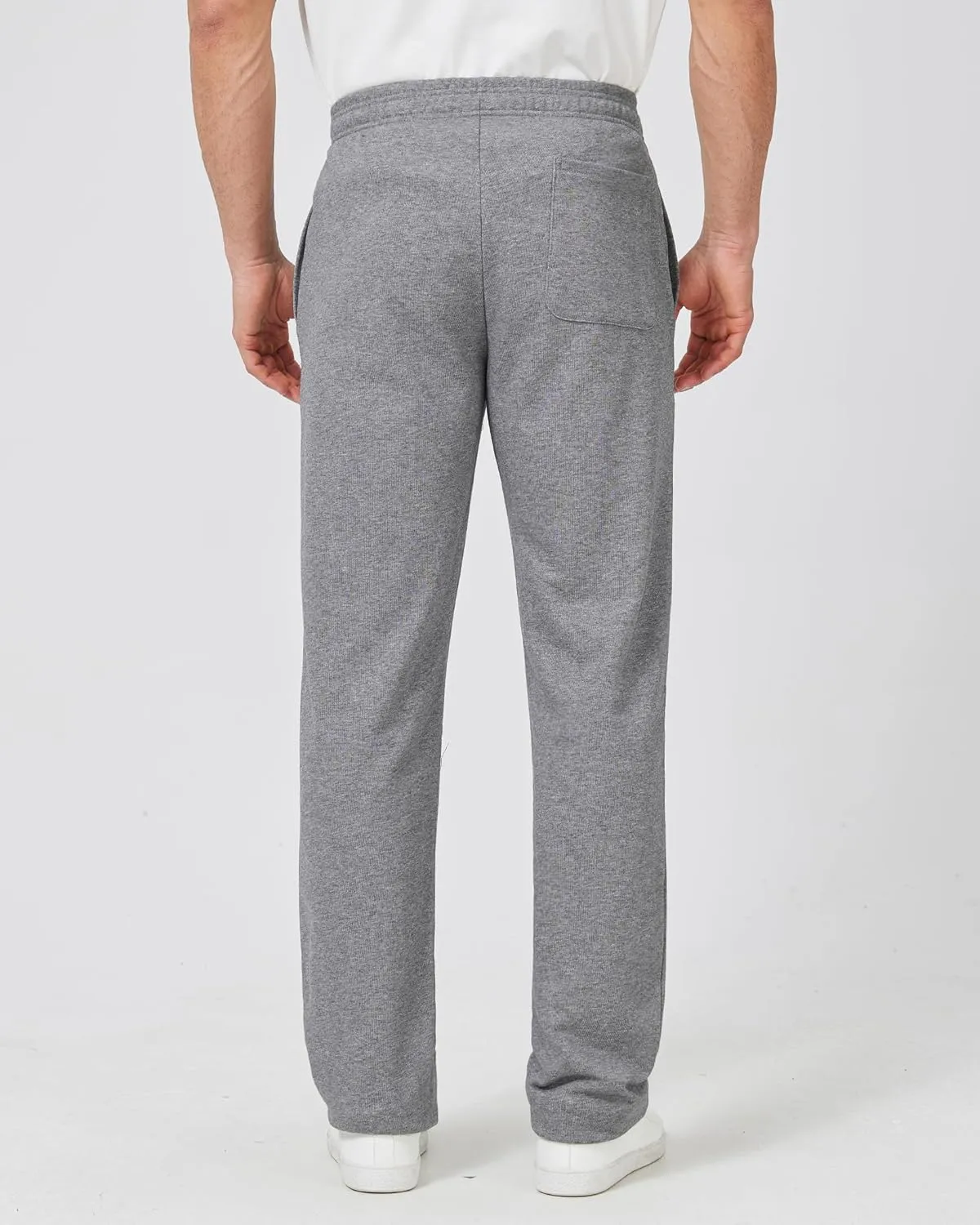 Zylioo Men's Extra Long Sweatpants with Pockets Open Bottom Joggers Wide Leg Athletic Pants 34/36 Inseam for Tall Men