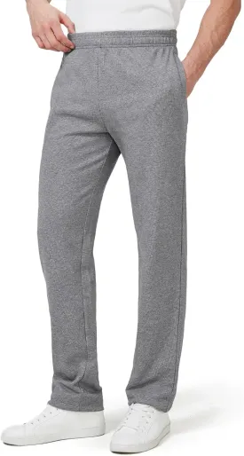 Zylioo Men's Extra Long Sweatpants with Pockets Open Bottom Joggers Wide Leg Athletic Pants 34/36 Inseam for Tall Men